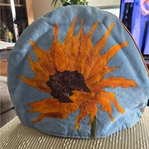 Sunflower Print Blue Bag
